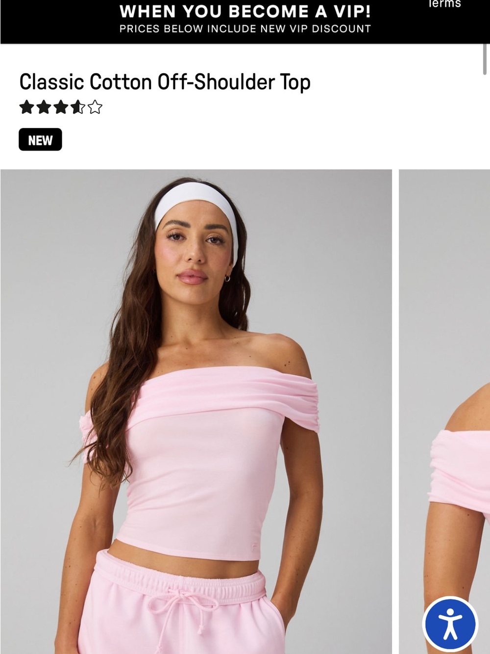Fabletics Pale Pink Off-Shoulder Camisole